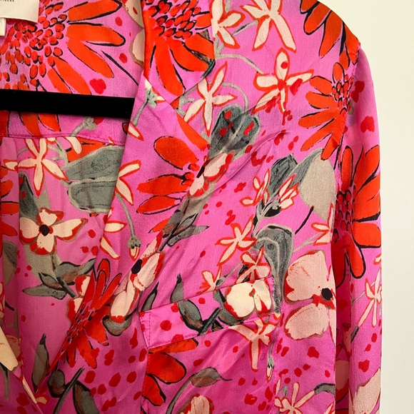 *RARE* Sezane Floral Silk Button Down Blouse✨2019 Summer Collection✨ - Picture 4 of 11